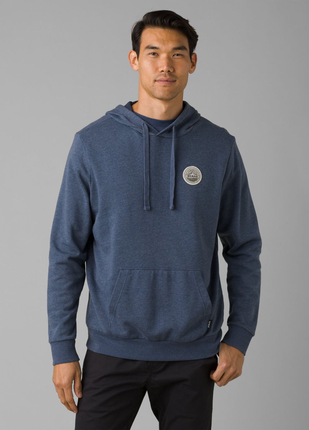 Blue Men\'s PrAna Patch Hoodie | CSIVZF356