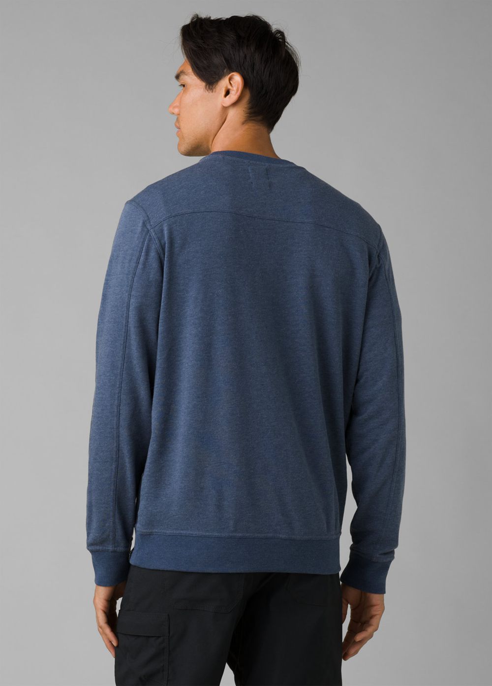 Blue Men's PrAna Patch Pullover Crew T-Shirts | UOMBJW416