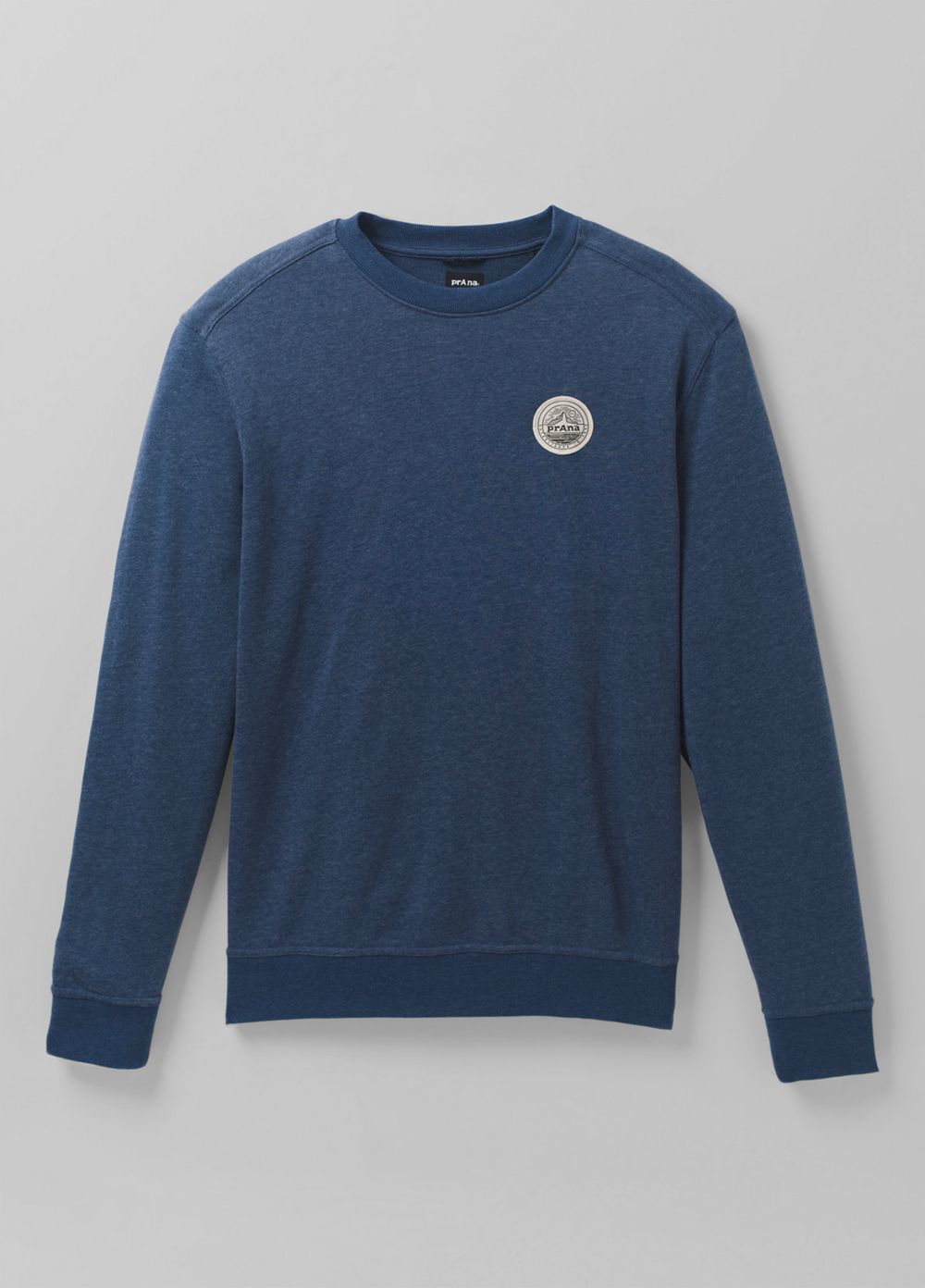 Blue Men's PrAna Patch Pullover Crew T-Shirts | UOMBJW416