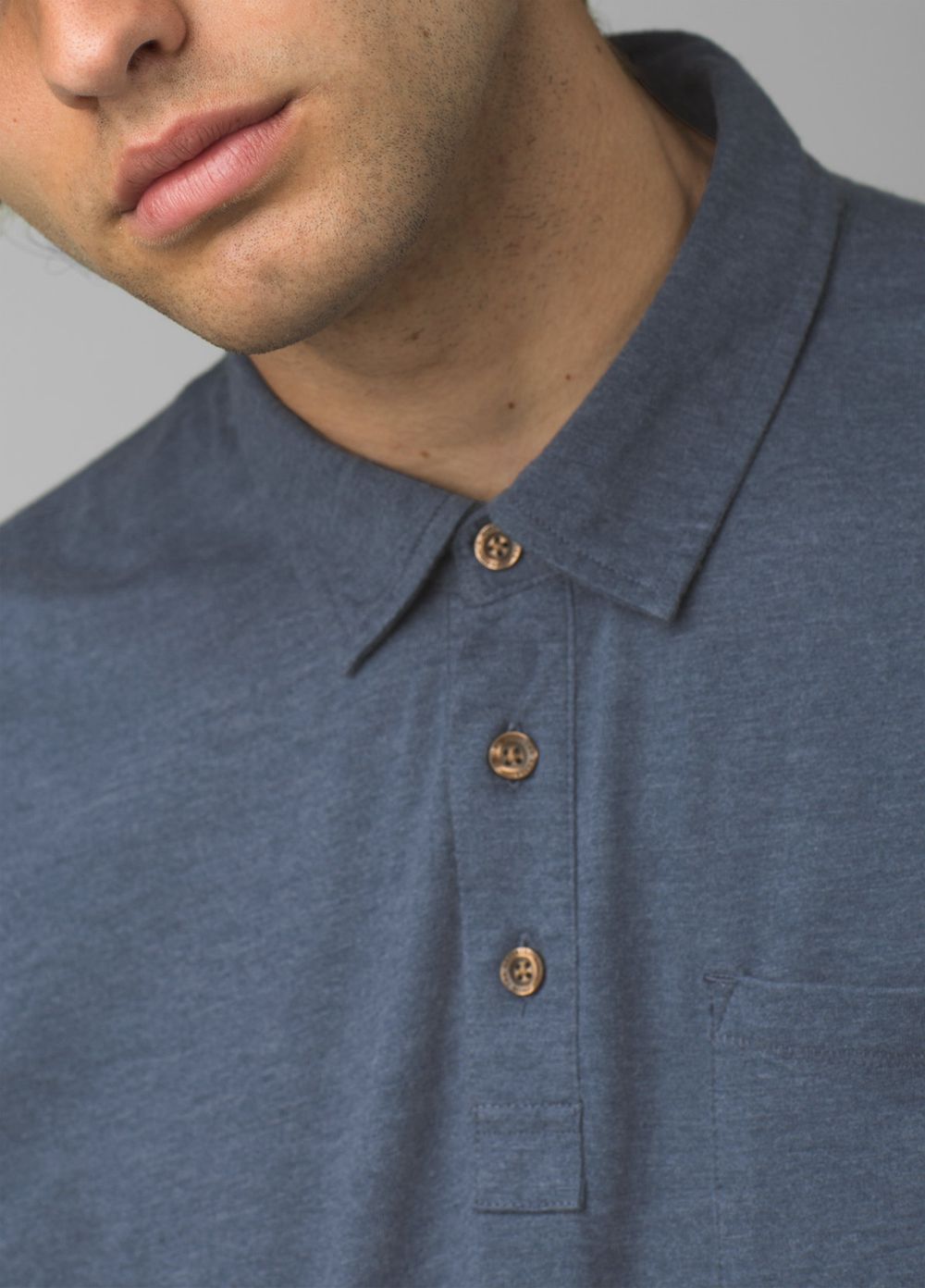 Blue Men's PrAna Polo Shirts | DIEWLN809