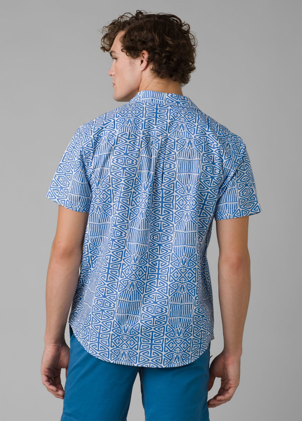 Blue Men's PrAna Roots Studio Shirts | USMHVN840