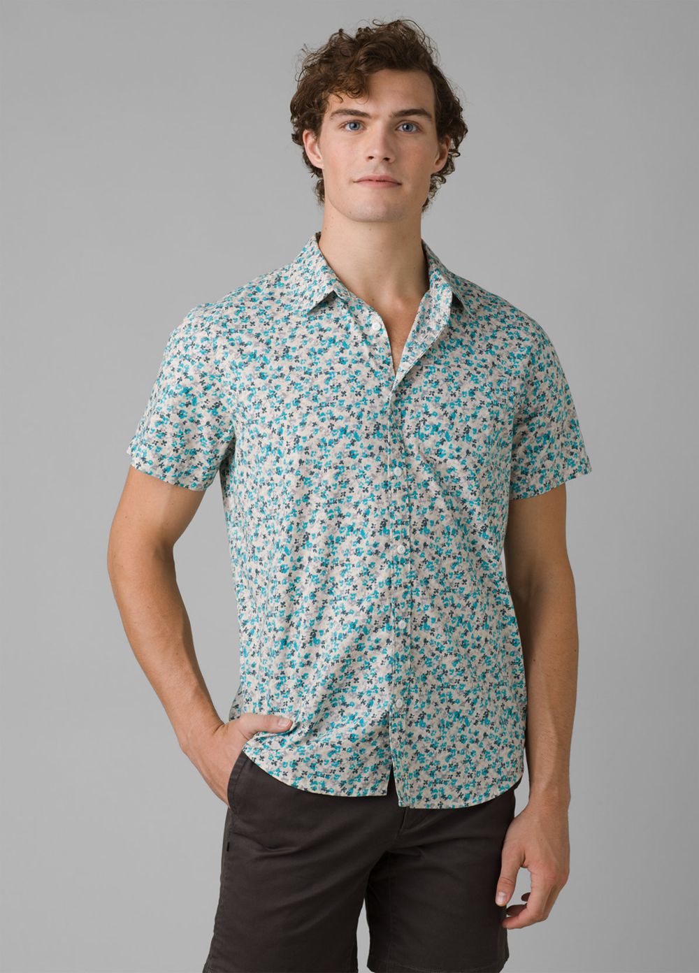 Blue Men\'s PrAna Stimmersee Shirts | KPEVHW416