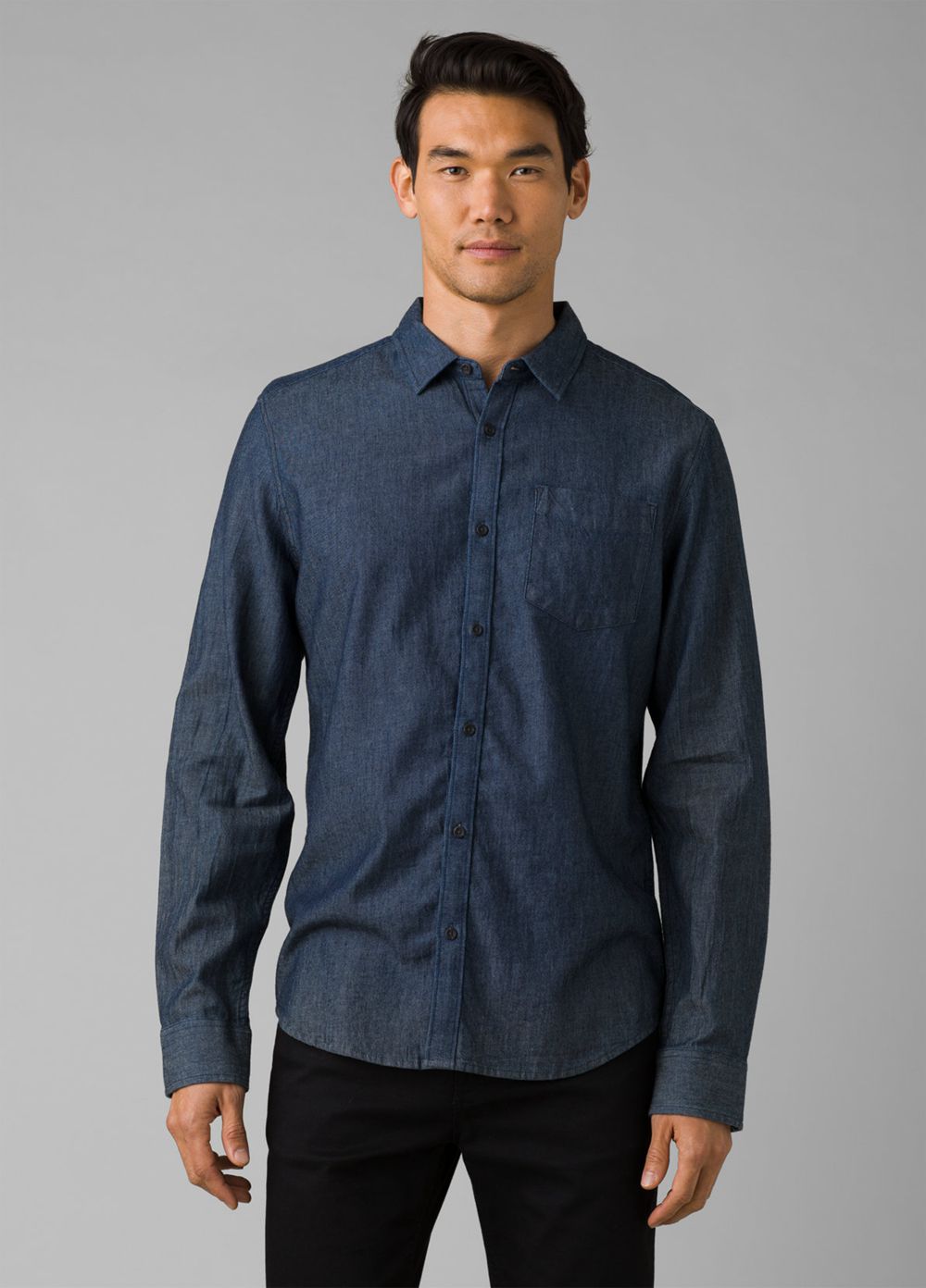 Blue Men\'s PrAna Upper Avenue Shirts | BCQPVU807