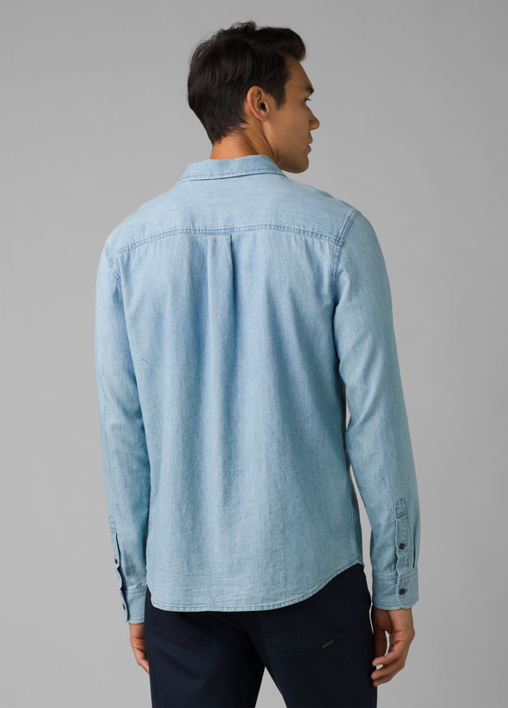 Blue Men's PrAna Upper Avenue Shirts | GCEXYU429