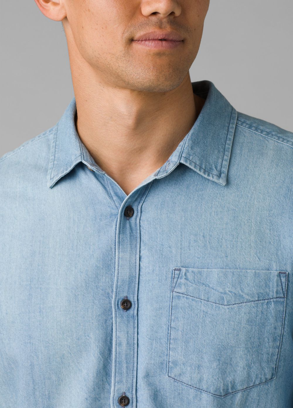 Blue Men's PrAna Upper Avenue Shirts | GCEXYU429