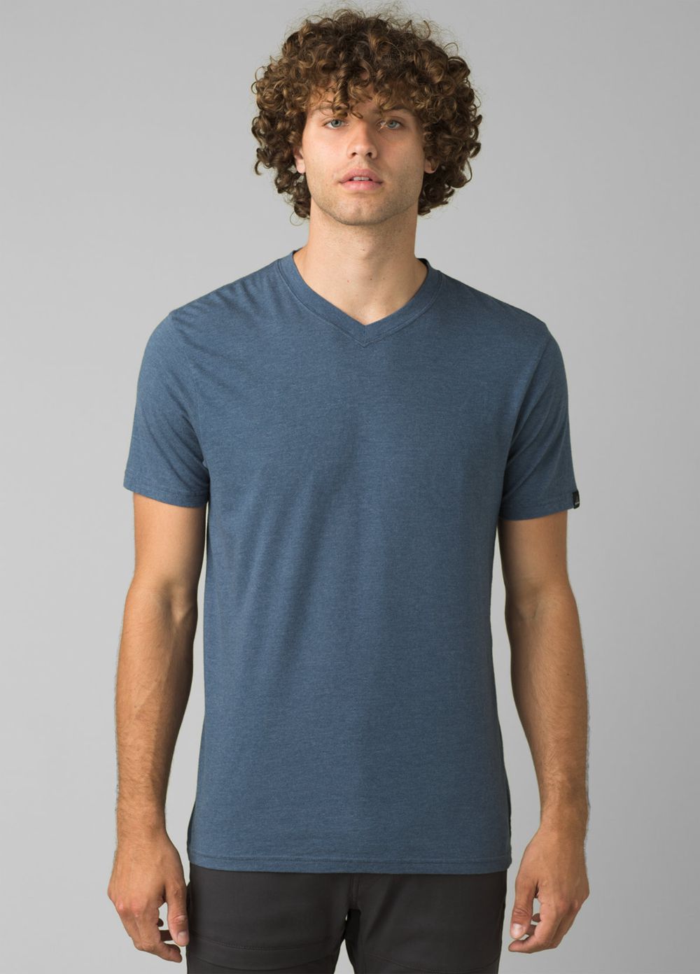 Blue Men\'s PrAna V-Neck T-Shirts | VUEDRY536