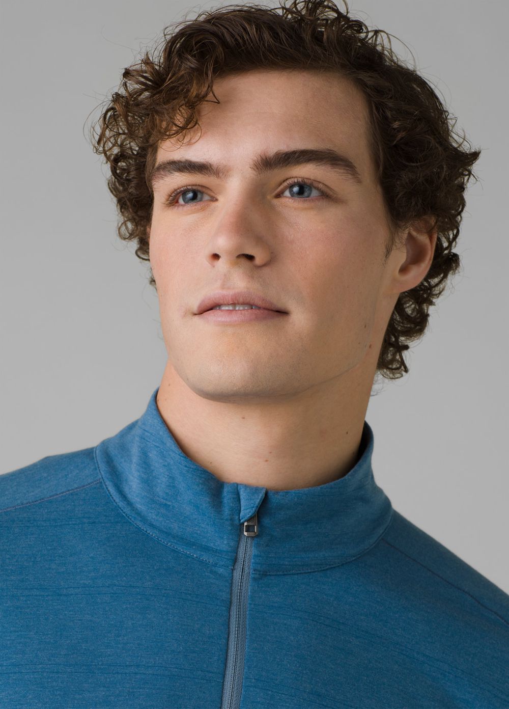 Blue Men's PrAna Watchtower 1/2 Zip Sweaters | LKRWYN068