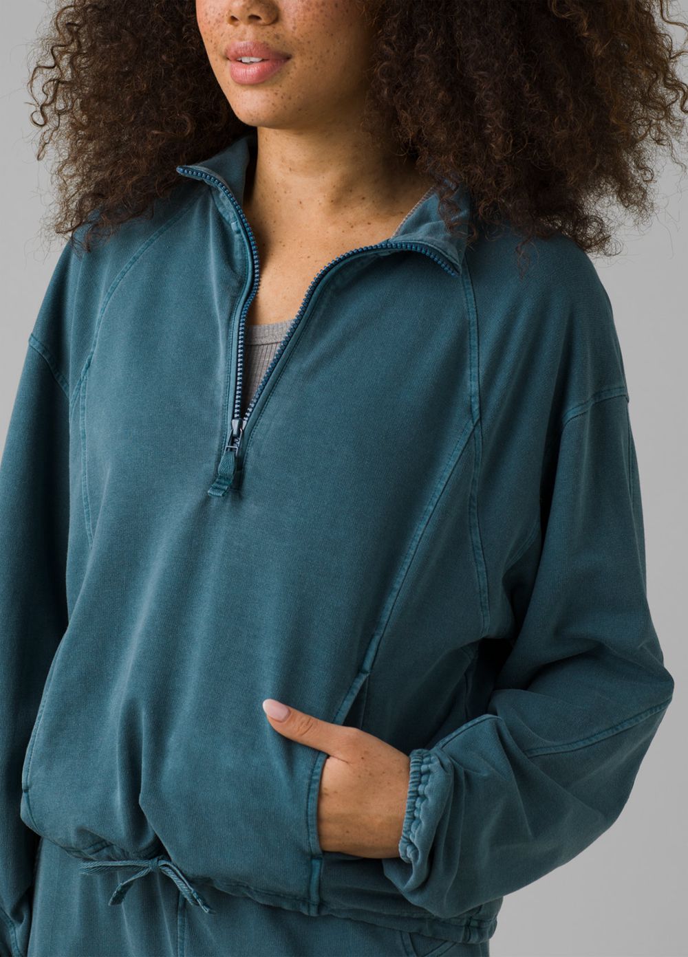 Blue Women's PrAna Calimero 1/2 Zip Sweaters | ISWQAB632