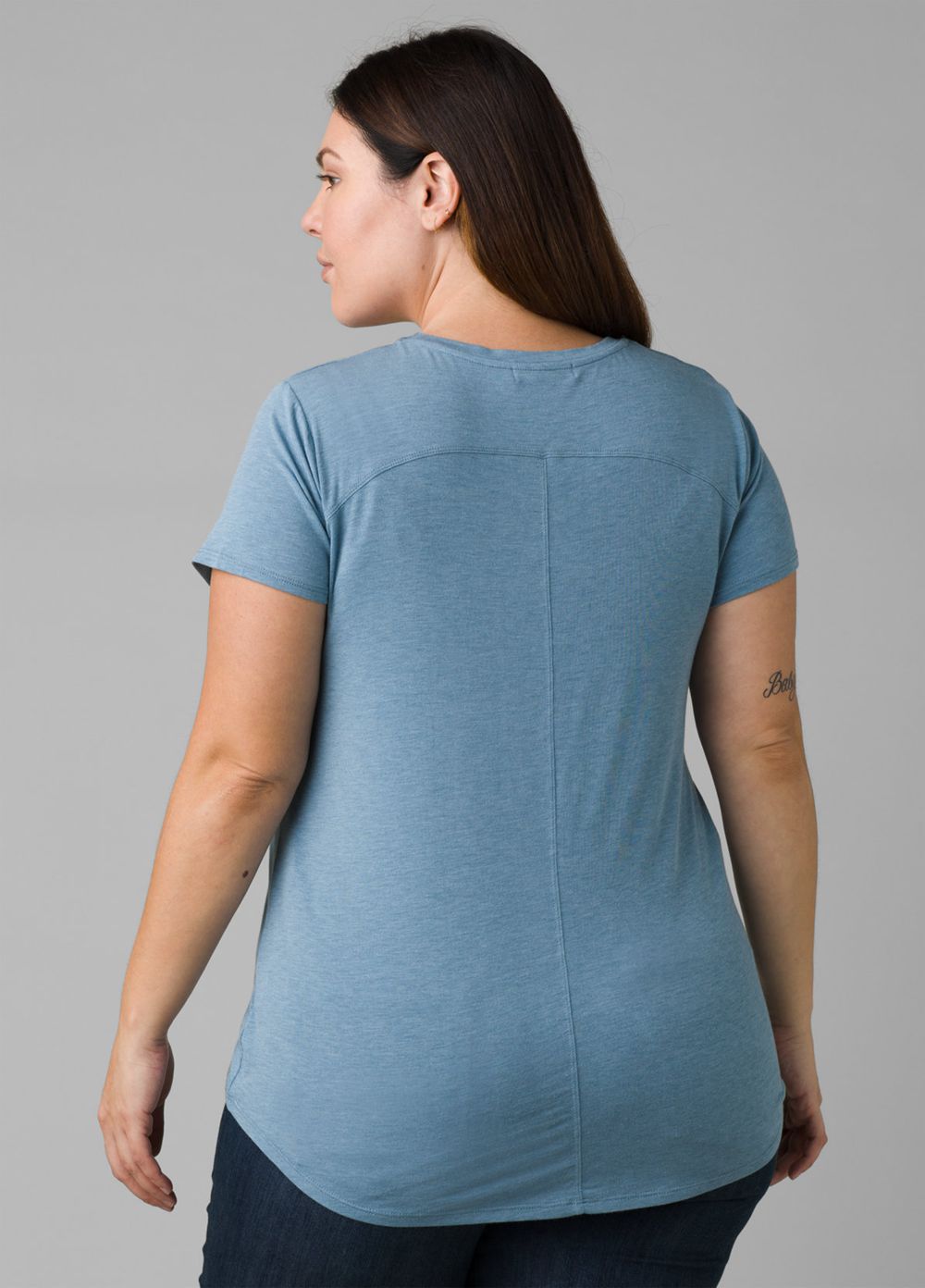 Blue Women's PrAna Foundation Short Sleeve Plus T-Shirts | OZBDHC651