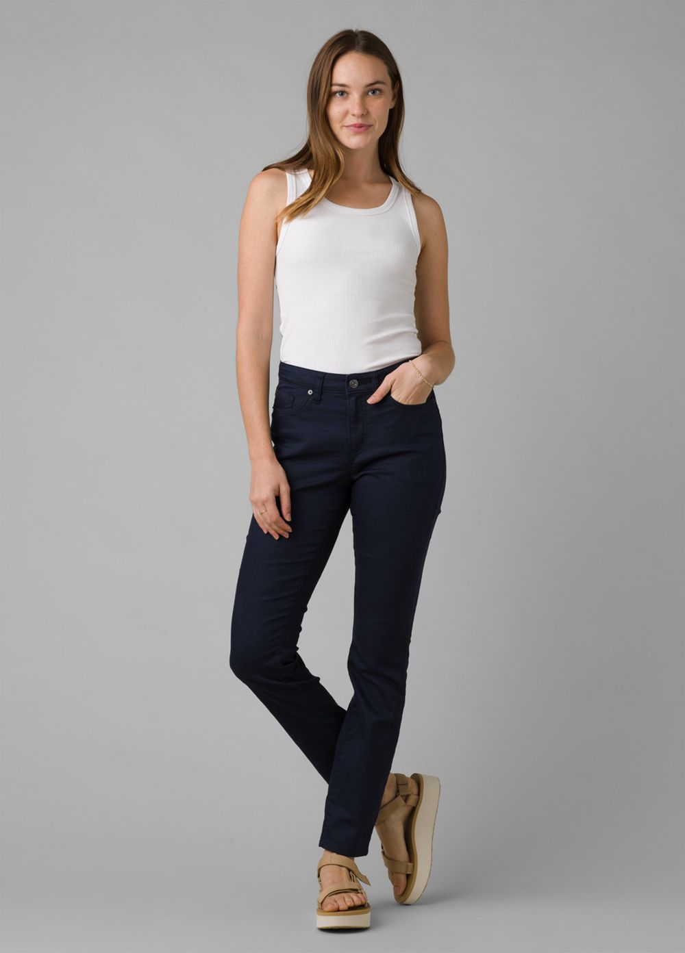 Blue Women's PrAna Kayla High Rise Jeans | IQRNOB367