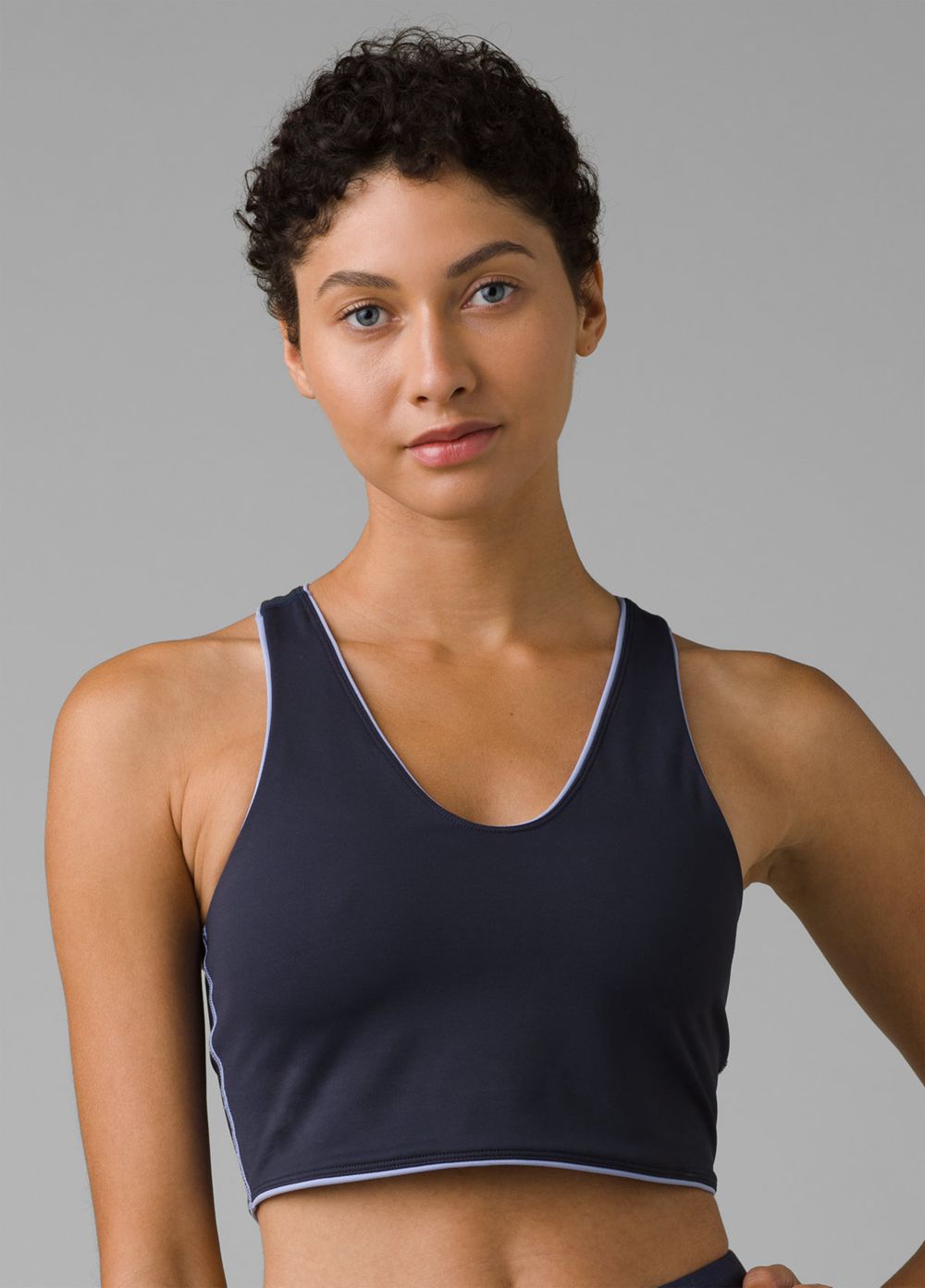 Blue Women's PrAna Momento Crop Bra | HDPJZR649