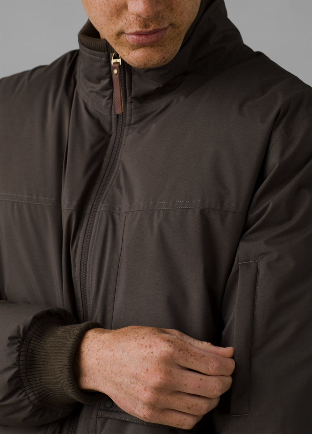 Brown Men's PrAna Baadwin Bomber Jackets | NWBSFZ512