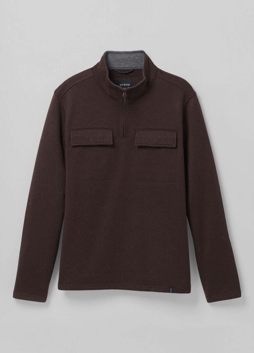 Brown Men's PrAna Brookland 1/4 Zip Sweaters | JZFSNG802