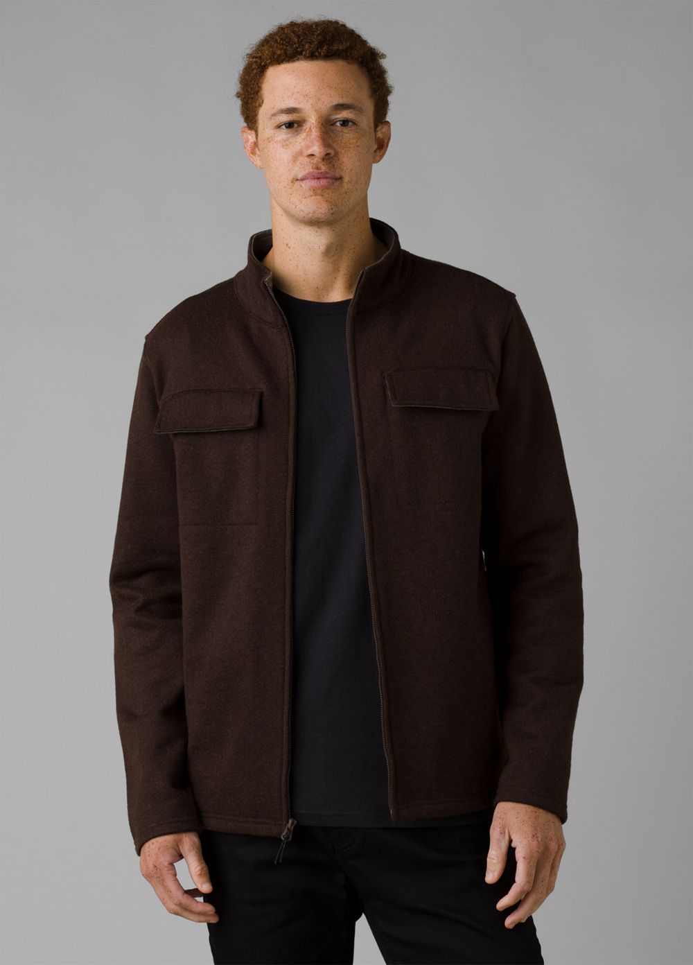 Brown Men\'s PrAna Brookland Sweater Jackets | CGJIOB879