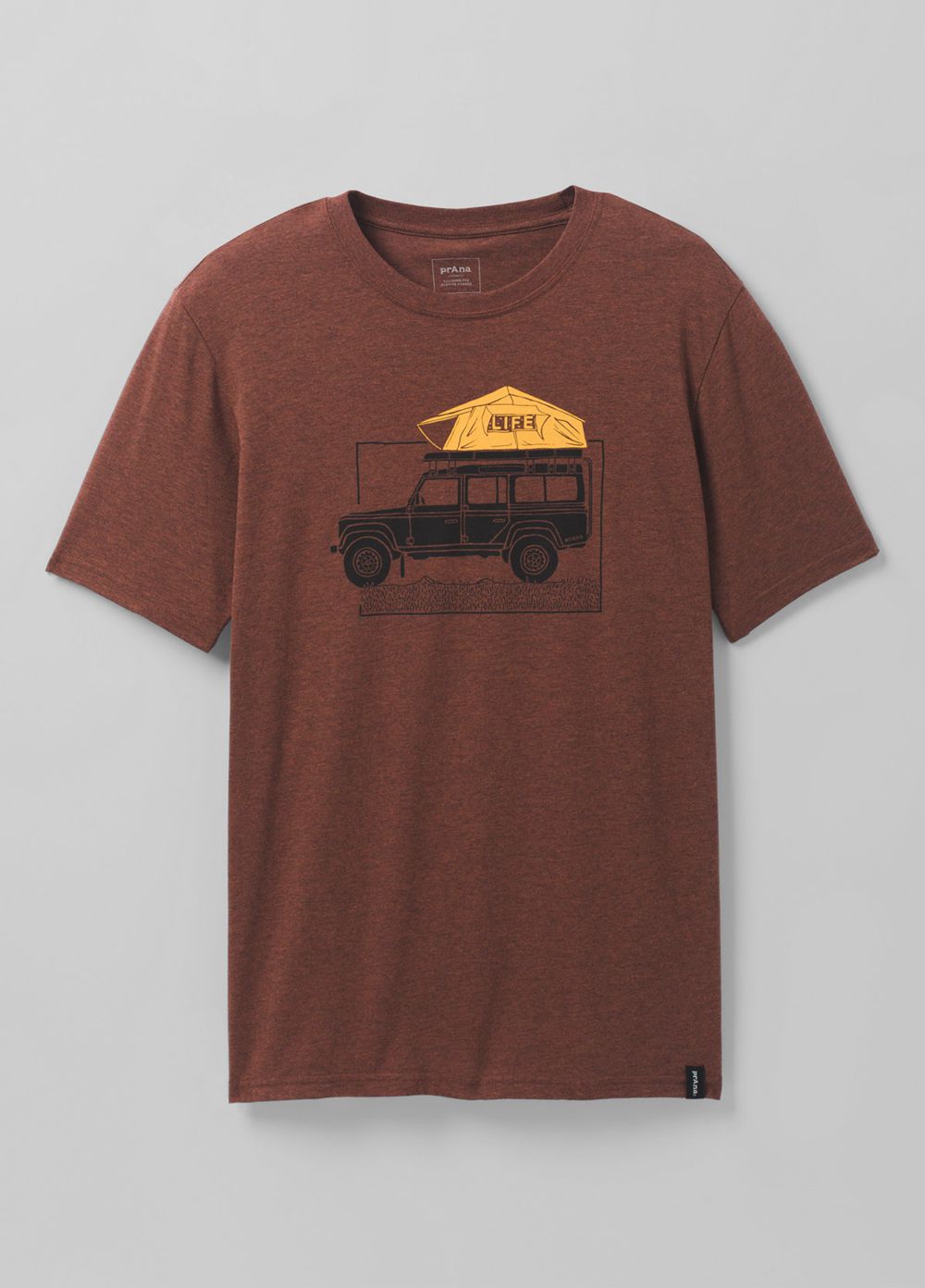 Brown Men's PrAna Camp Life Journeyman T-Shirts | UZLPIA527