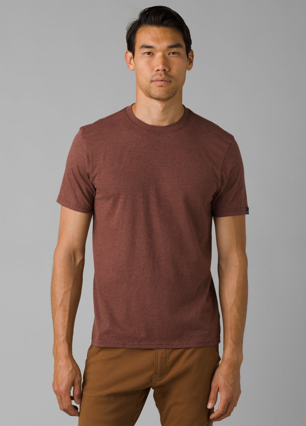 Brown Men\'s PrAna Crew T-Shirts | AWXVHS594