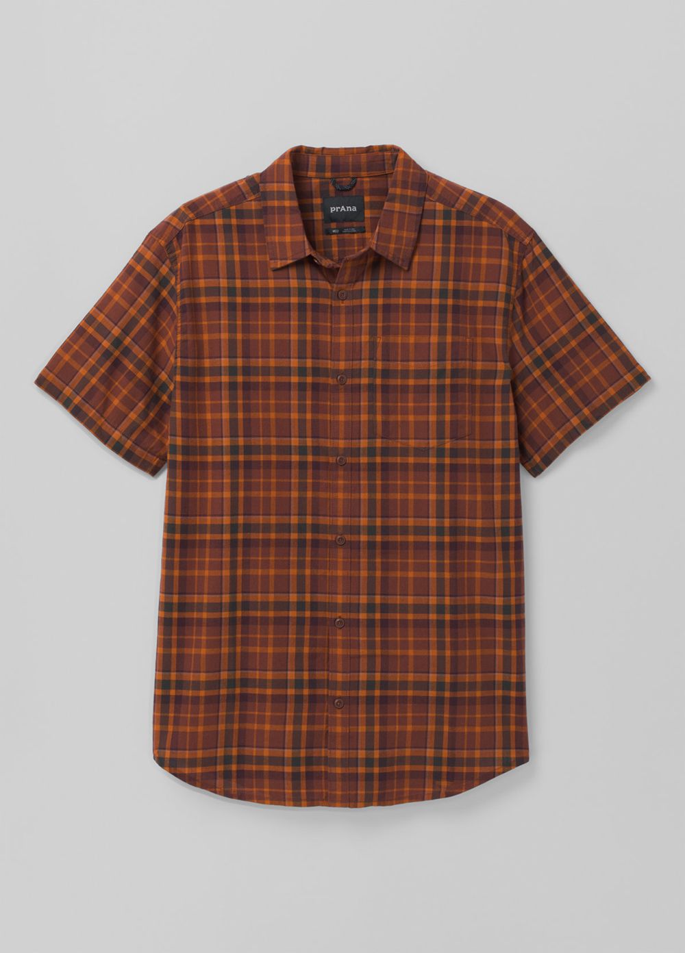 Brown Men's PrAna Groveland Shirts | FJHPLR068