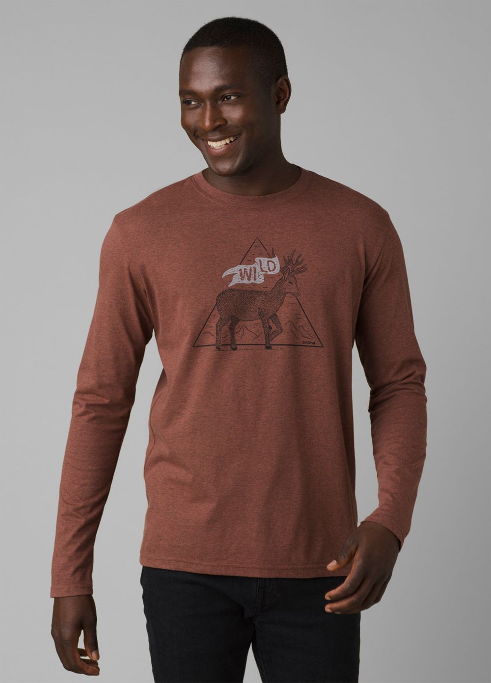 Brown Men\'s PrAna Journeyman Long Sleeve T-Shirts | MIZLTO156