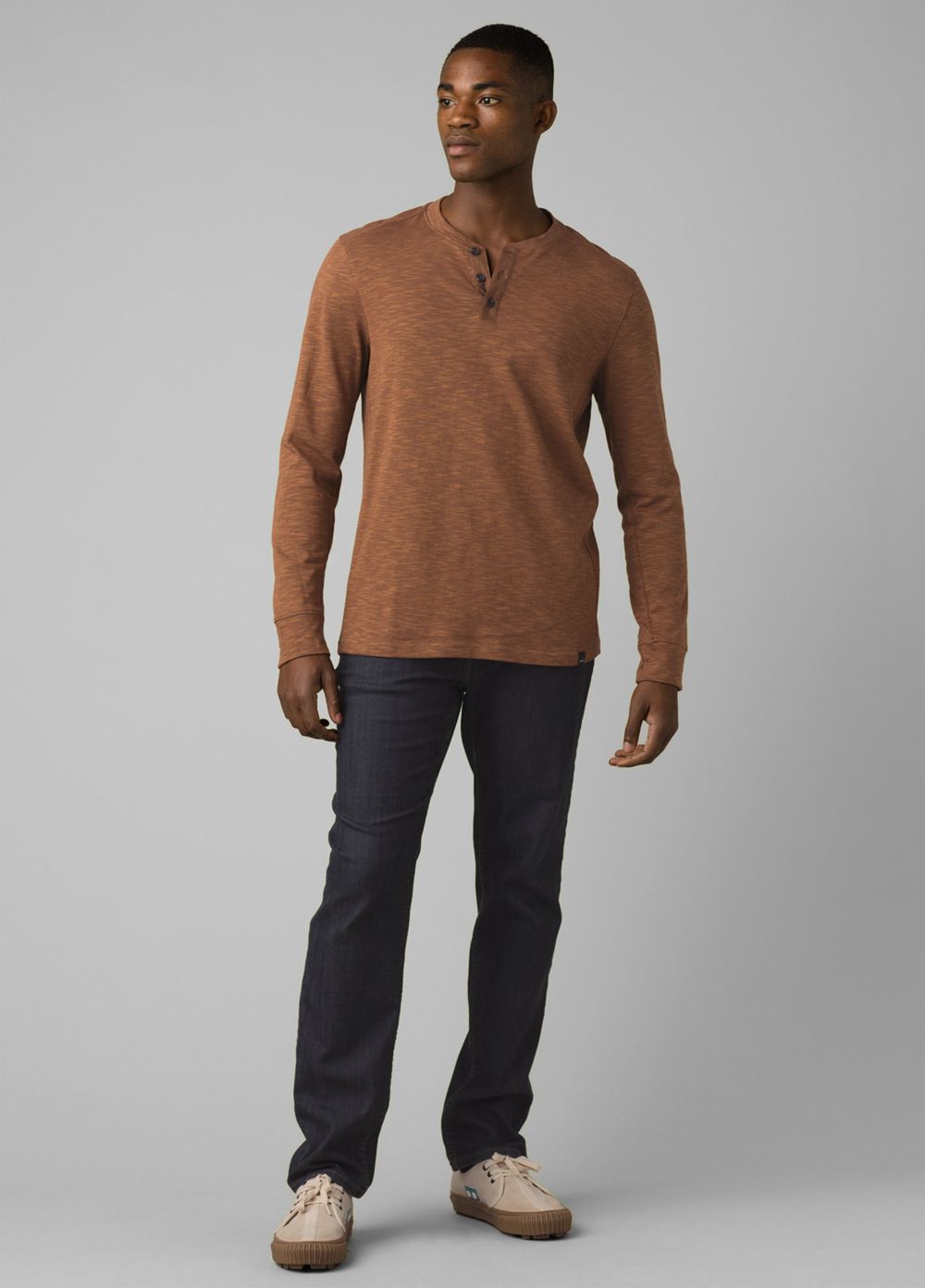 Brown Men's PrAna Ronnie Henley Shirts | WIREZP586