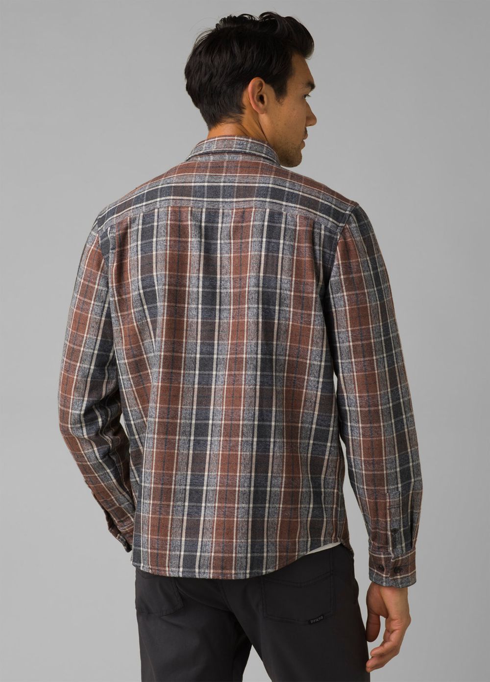 Brown Men's PrAna Westbrook Flannel Shirts | WZKYFL148