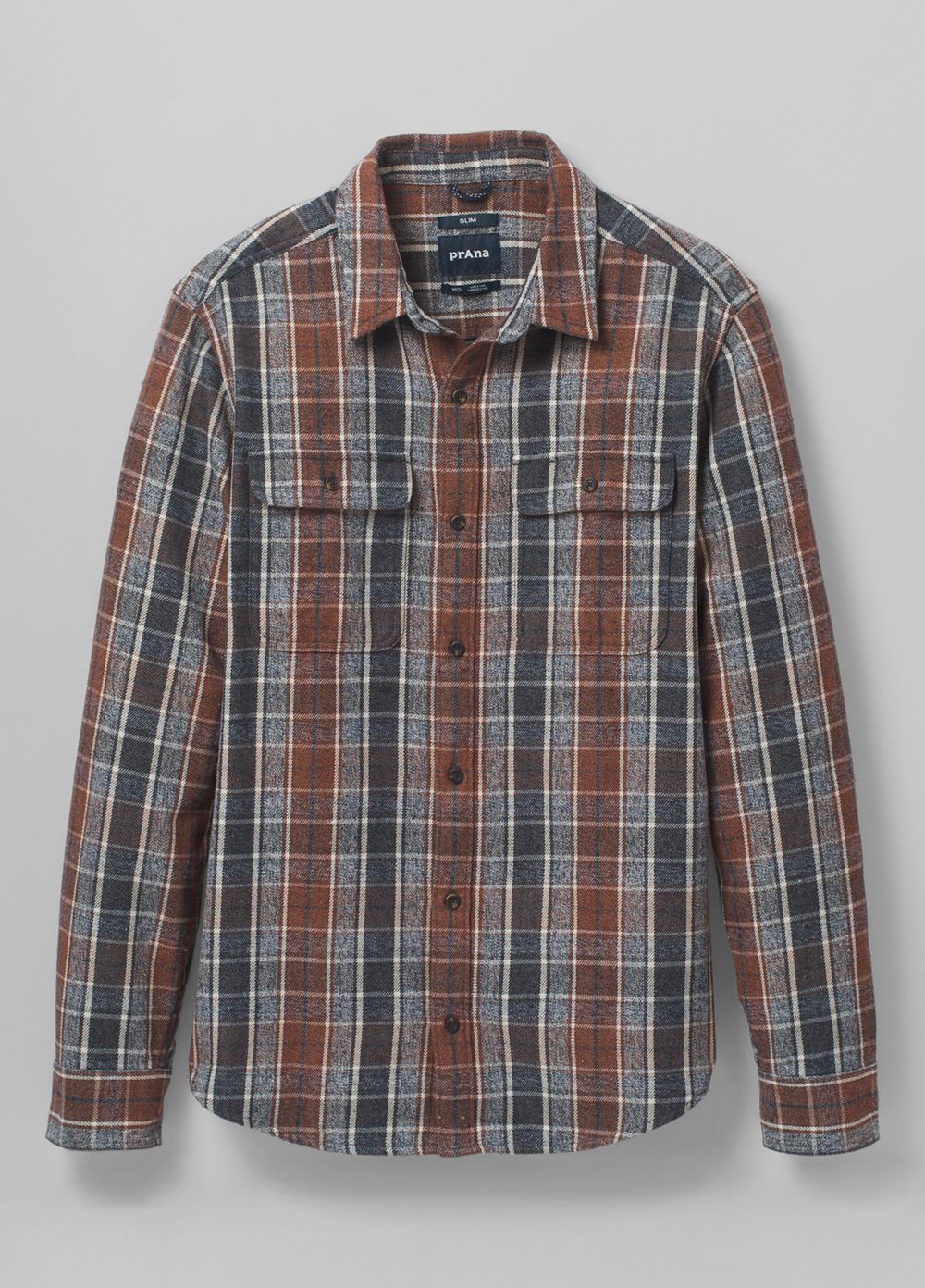 Brown Men's PrAna Westbrook Flannel Shirts | WZKYFL148