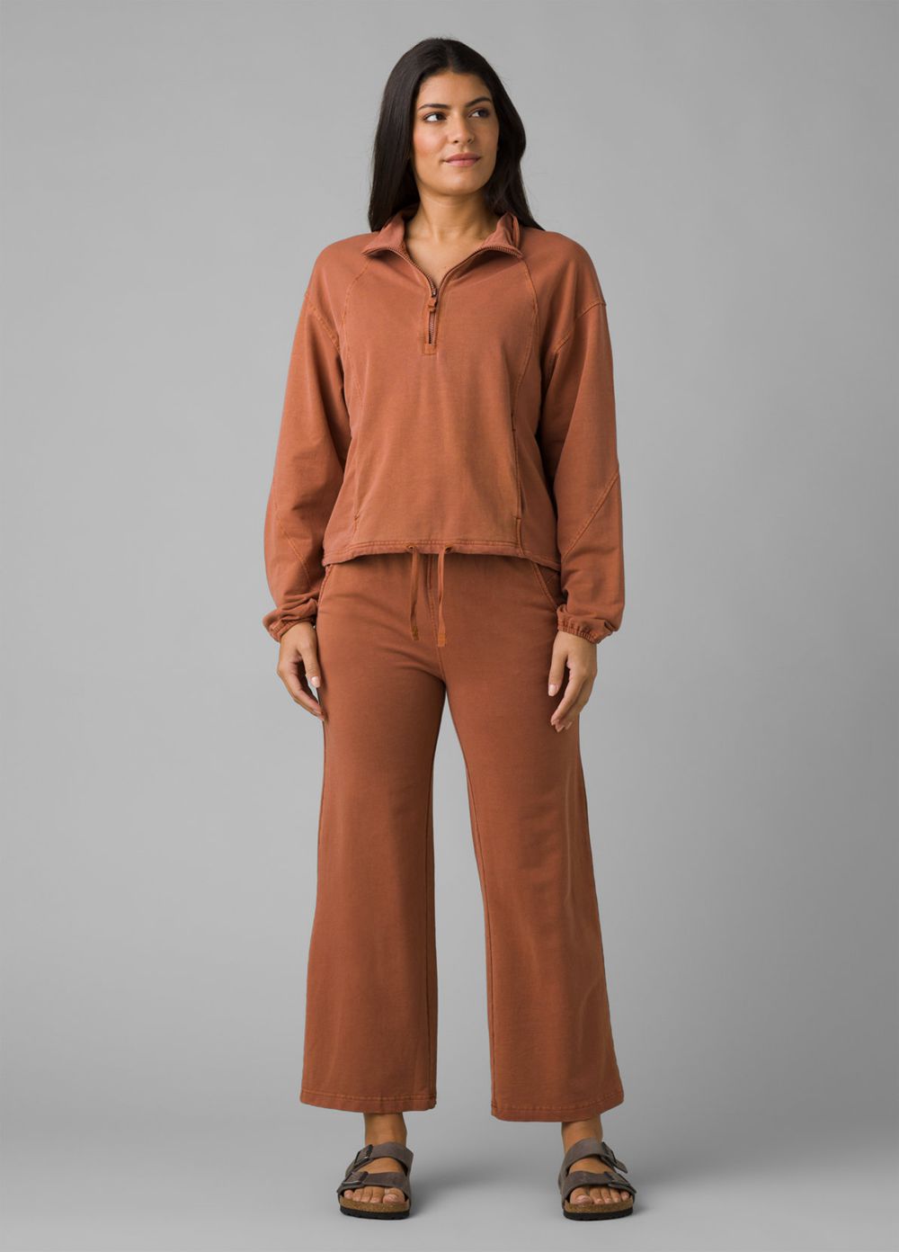 Brown Women's PrAna Calimero 1/2 Zip Sweaters | MIBCXO961