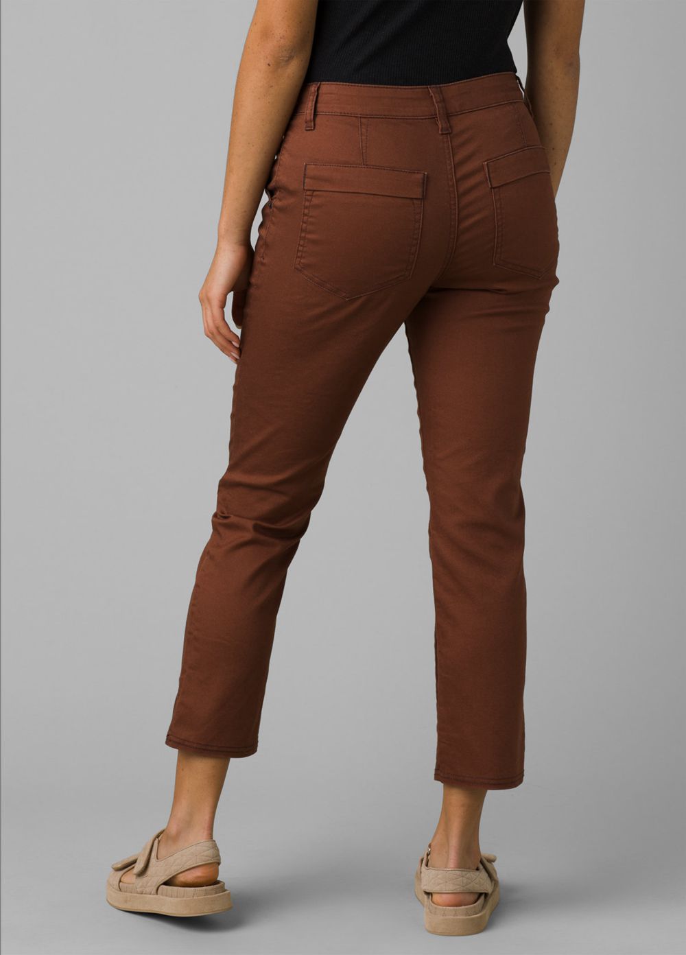 Brown Women's PrAna Kayla Crop Chino Pants | LTFXCG136