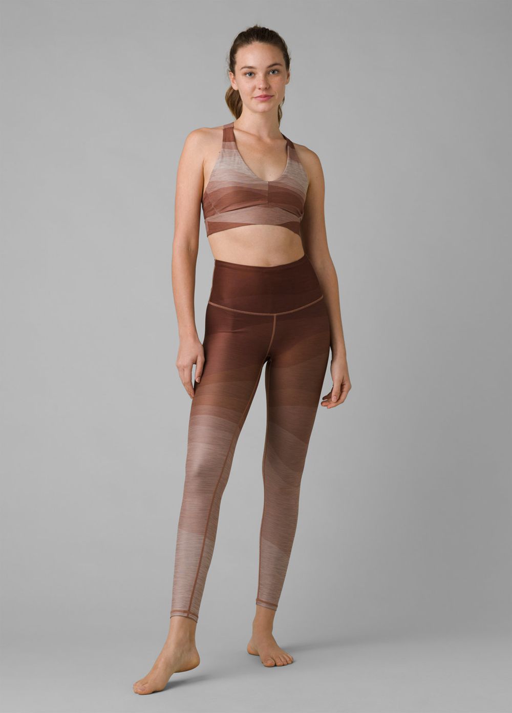 Brown Women's PrAna Layna Bra | YAOFBK529