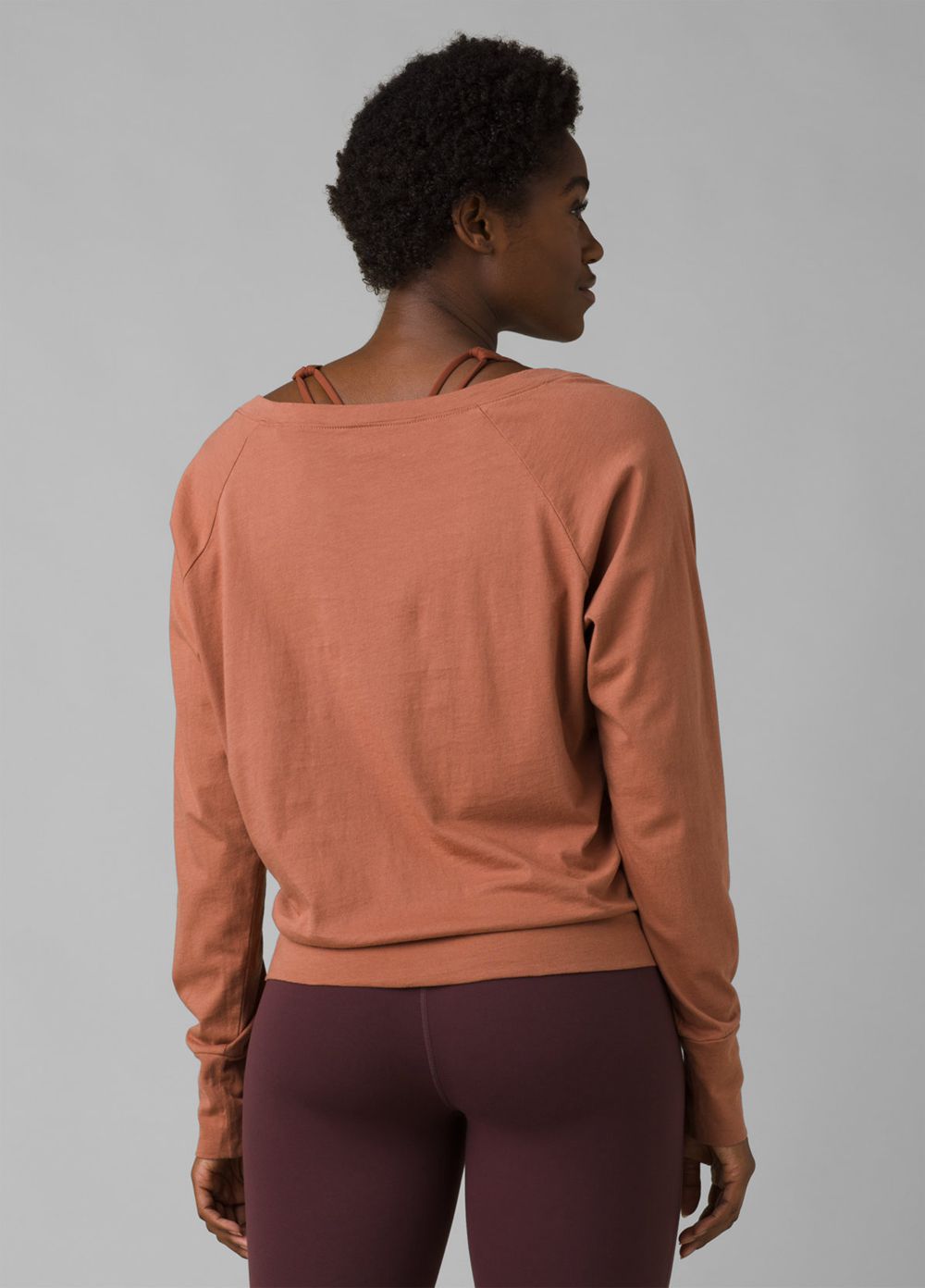 Brown Women's PrAna Organic Graphic Long Sleeve T-Shirts | CDVOGR913