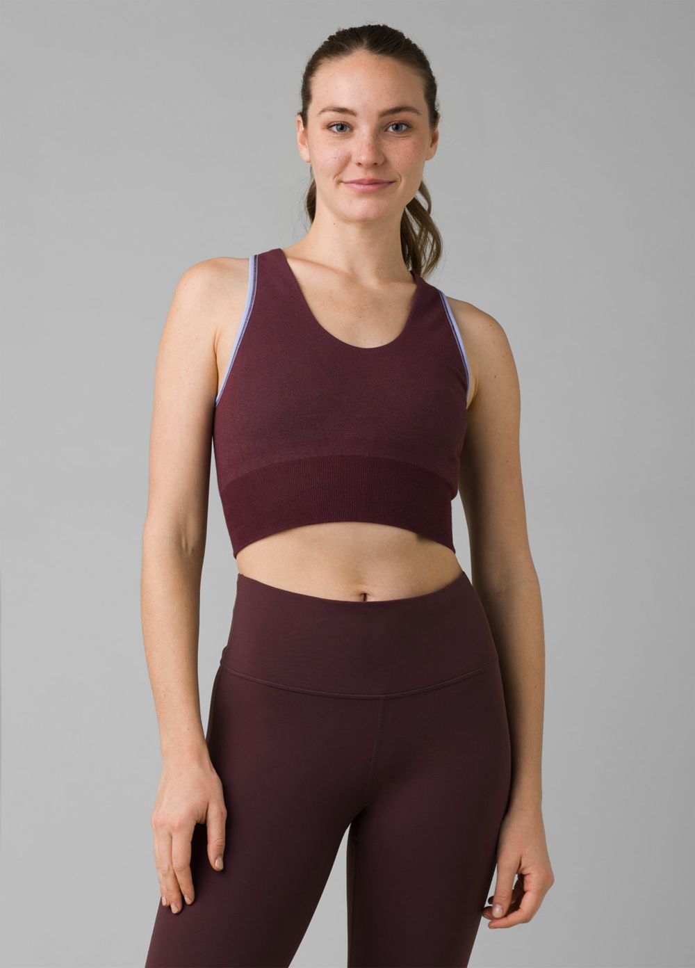 Burgundy Women\'s PrAna Sopra Seamless Crop Bra | AIDNRV180