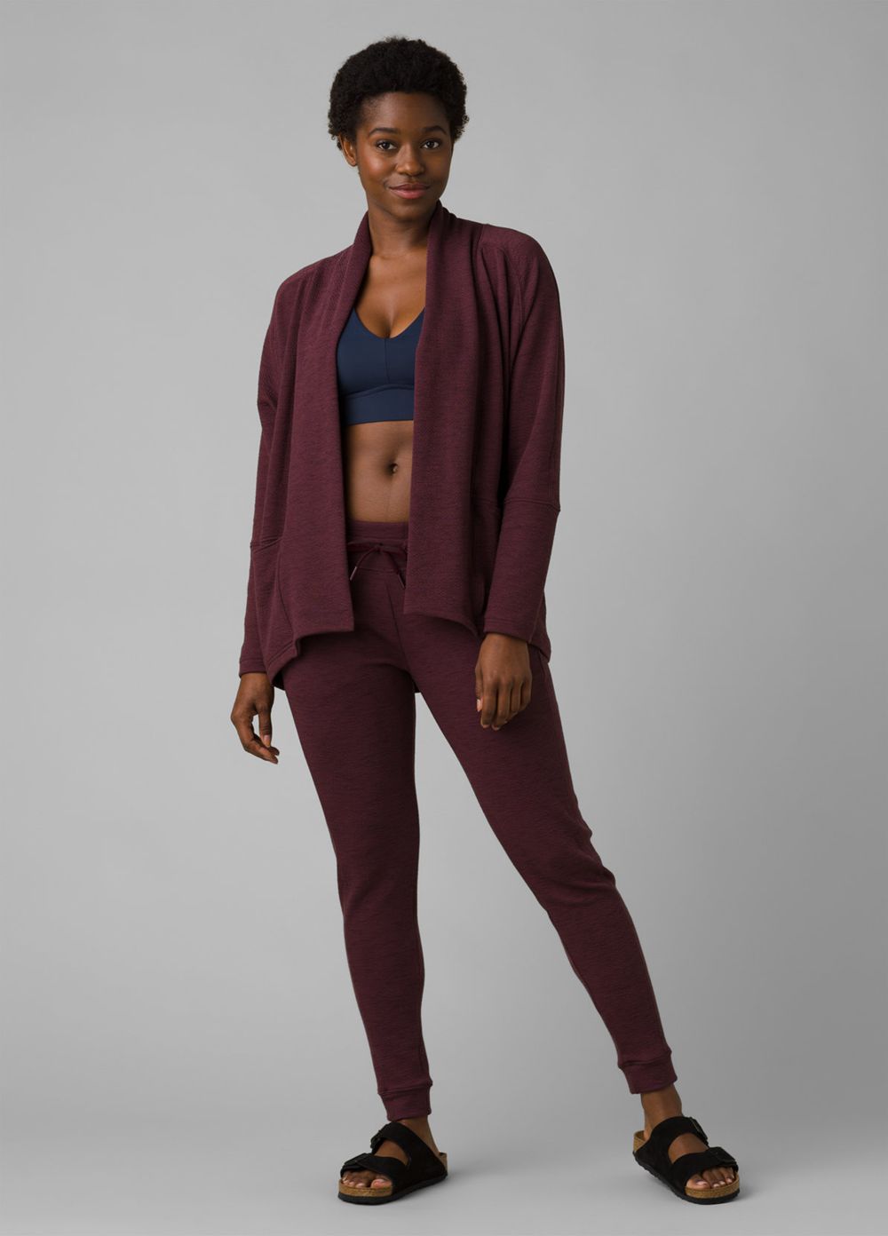 Burgundy Women's PrAna Sunrise Jogger Leggings | ZHFKIW204