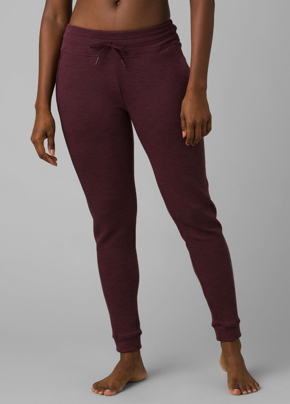 Burgundy Women\'s PrAna Sunrise Jogger Leggings | ZHFKIW204