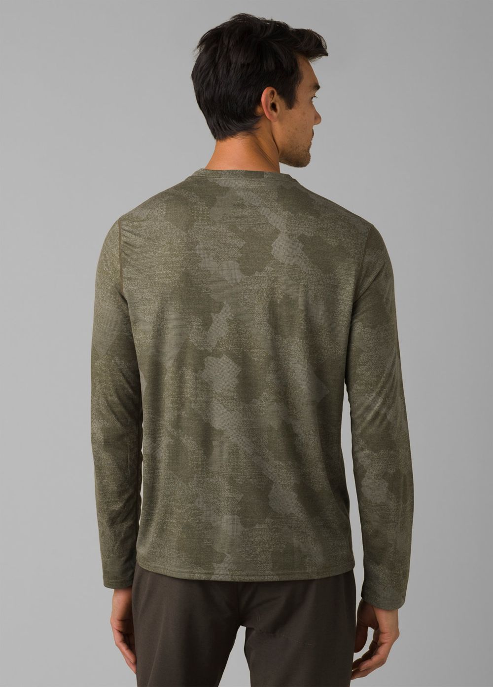 Camouflage Men's PrAna Prospect Heights Graphic Long Sleeve T-Shirts | NDMZJE703