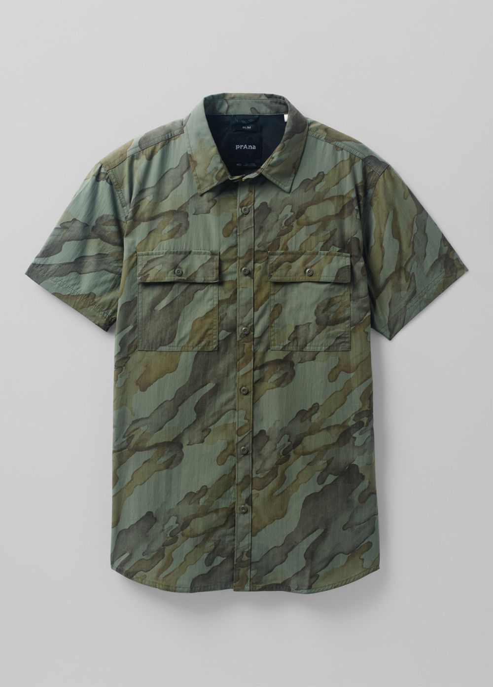 Camouflage Men's PrAna Sutherlin Shirts | ZLPOFS481