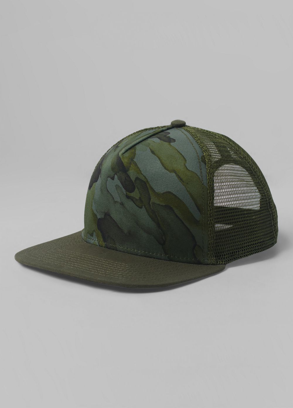 Camouflage Men's PrAna Vista Trucker Hats | IRVQDG812