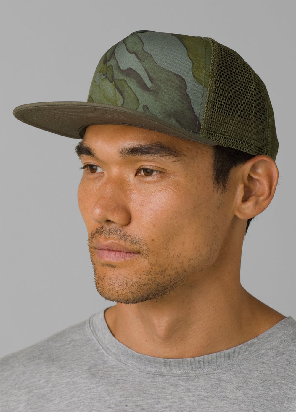 Camouflage Men\'s PrAna Vista Trucker Hats | IRVQDG812