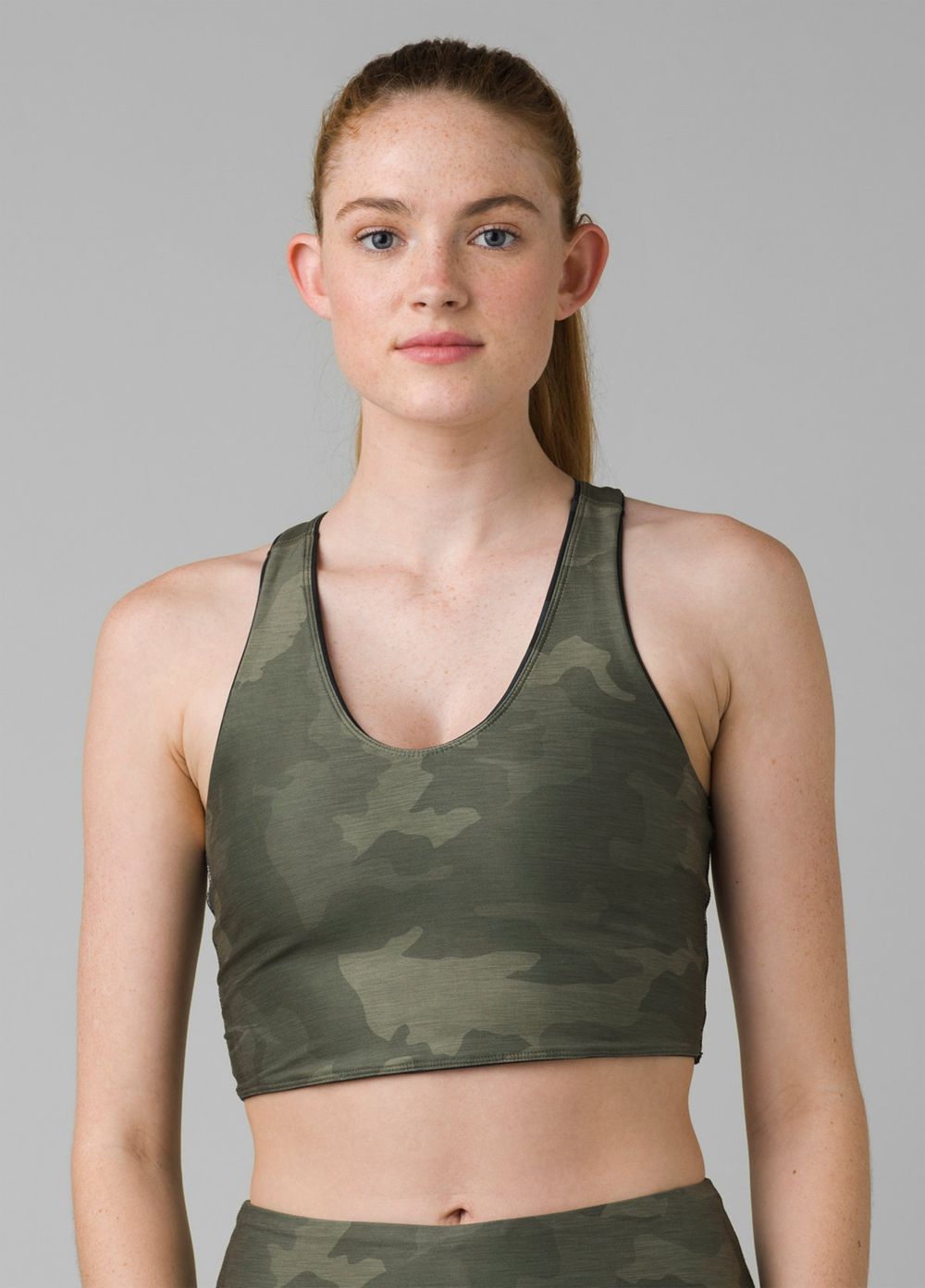 Camouflage Women's PrAna Momento Crop Bra | VYIKFQ248