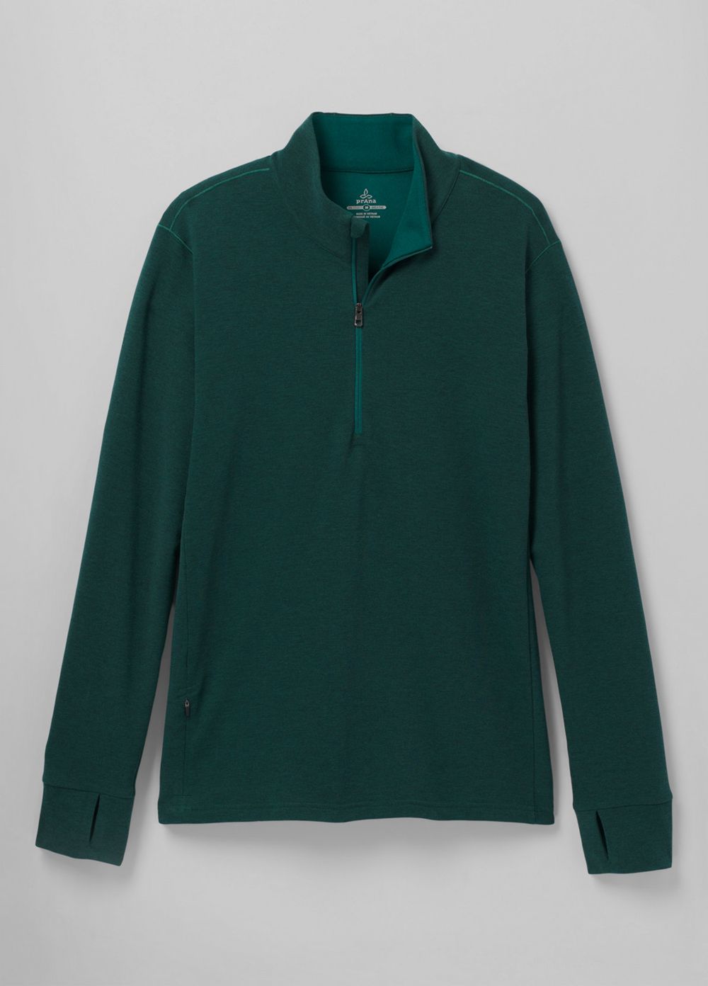 Green Men's PrAna Altitude Tracker 1/4 Zip Sweaters | EXATMQ236