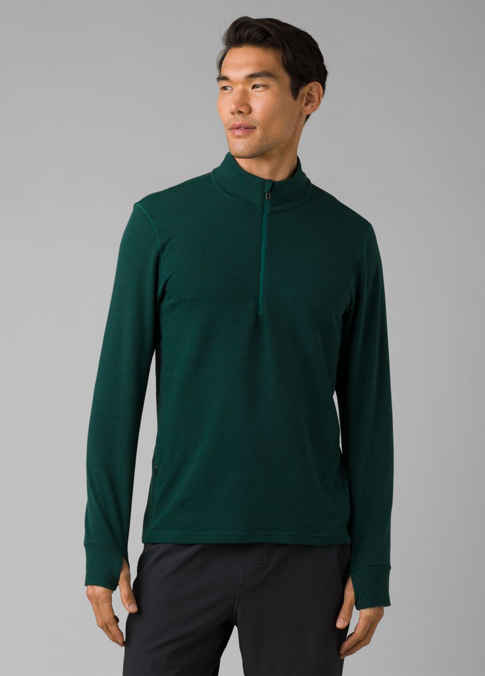 Green Men\'s PrAna Altitude Tracker 1/4 Zip Sweaters | EXATMQ236