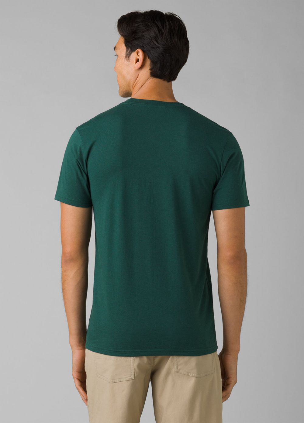 Green Men's PrAna Patch Print T-Shirts | CNRHIJ648