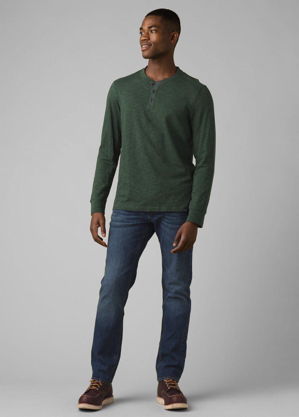 Green Men's PrAna Ronnie Henley Shirts | VGQOPM814