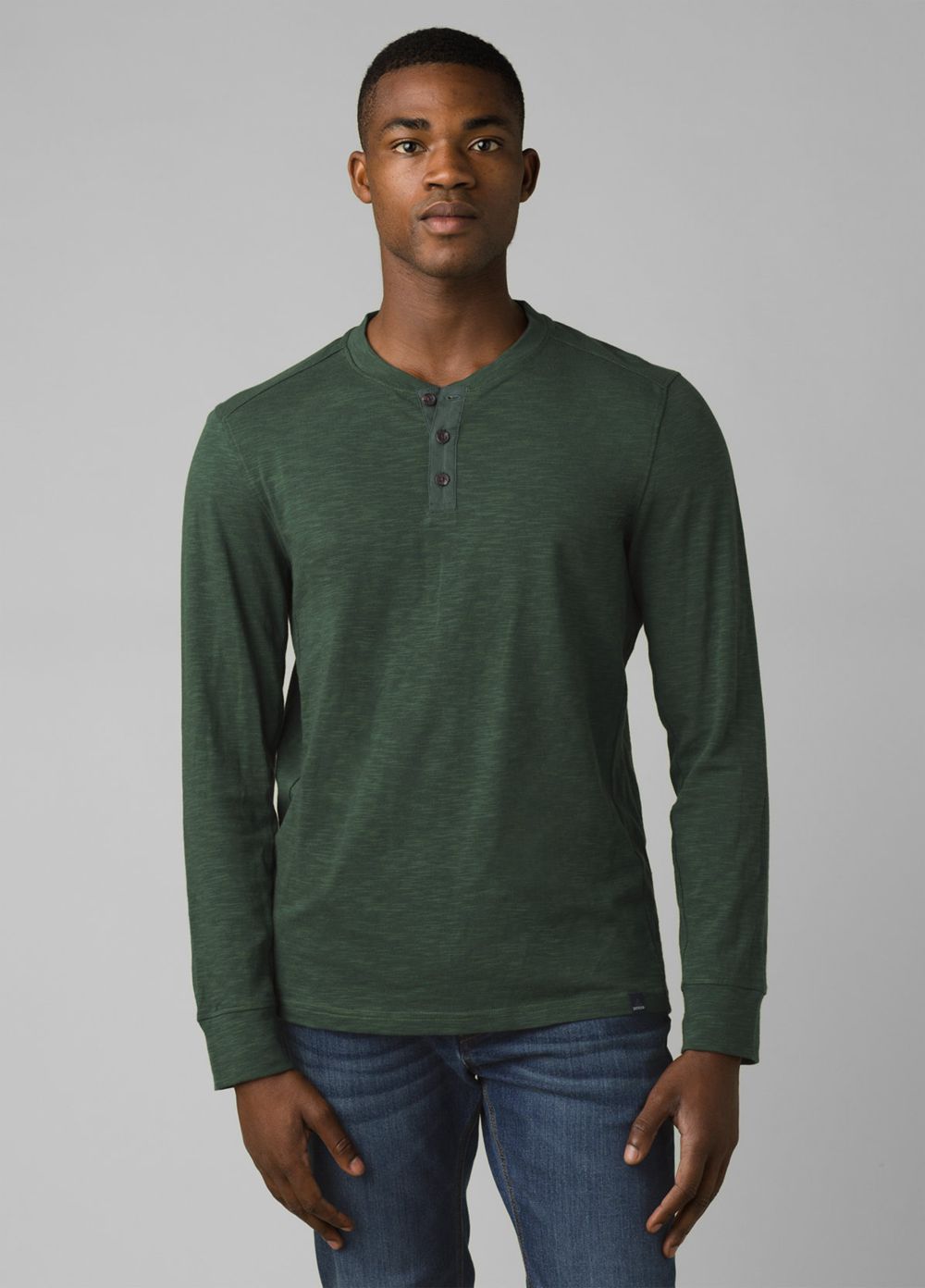 Green Men\'s PrAna Ronnie Henley Shirts | VGQOPM814