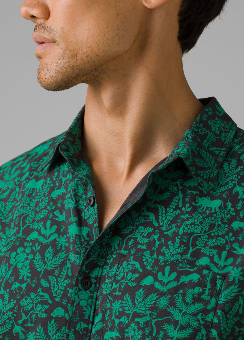 Green Men's PrAna Roots Studio Shirts | JTUDCH563