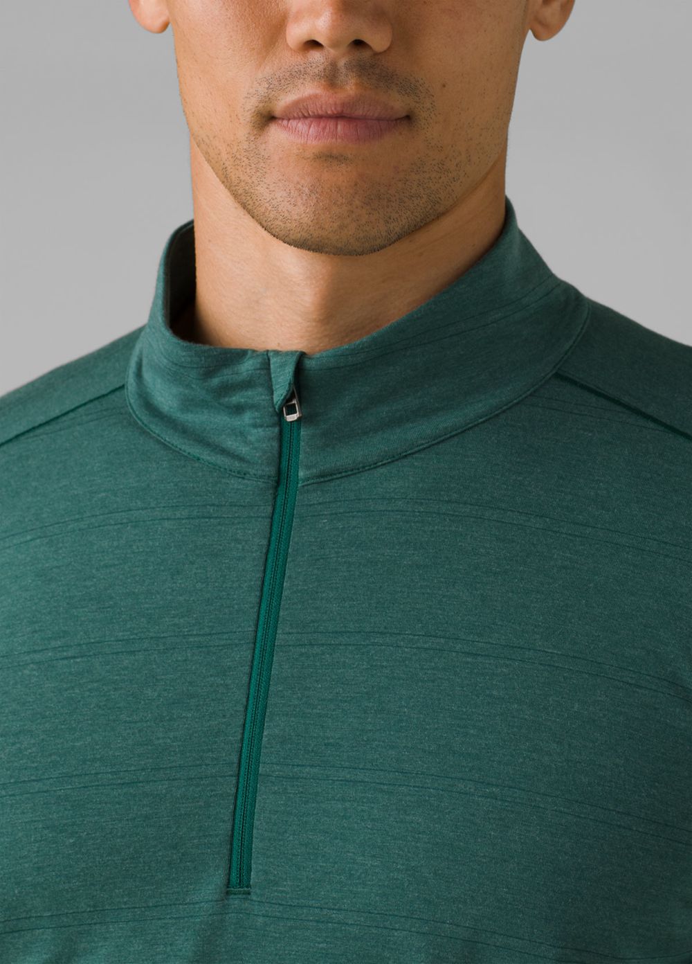 Green Men's PrAna Watchtower 1/2 Zip Sweaters | HUGDCV508