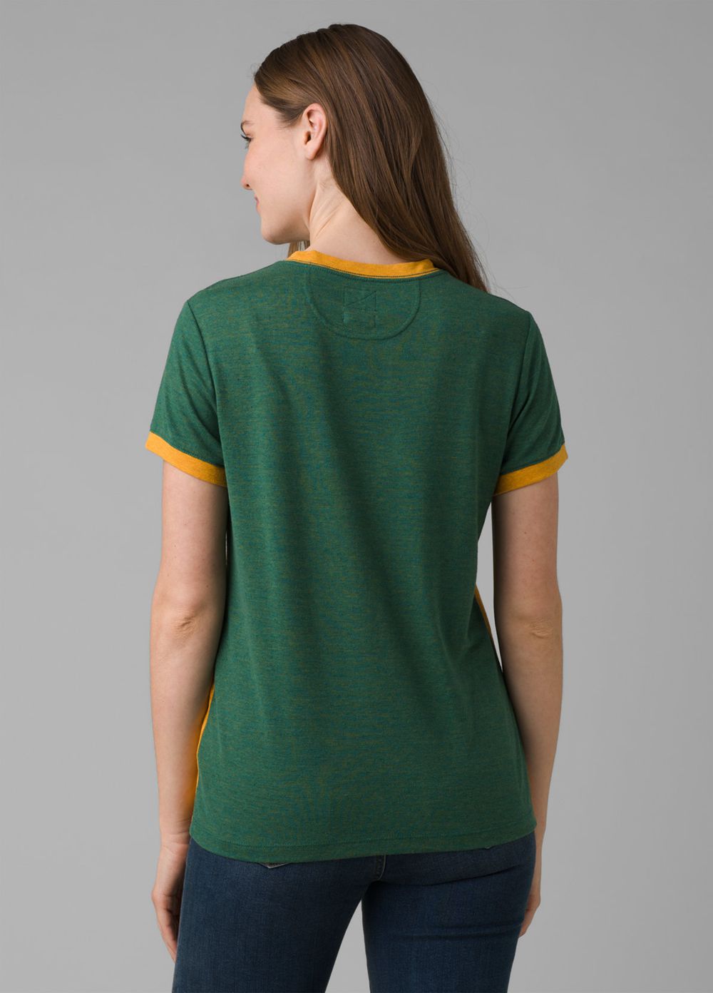 Green Women's PrAna Cozy Up Ringer T-Shirts | JPAGZU065