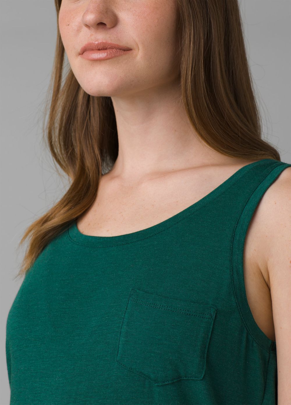 Green Women's PrAna Foundation Scoop Neck Tank Top | TRXNZC394