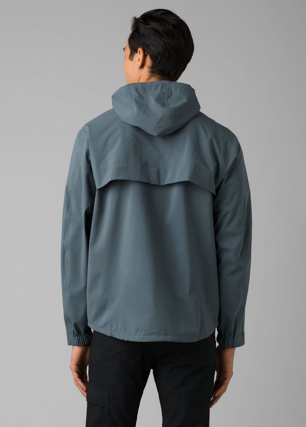 Grey Blue Men's PrAna Friction Rain Jackets | DQOLZM940