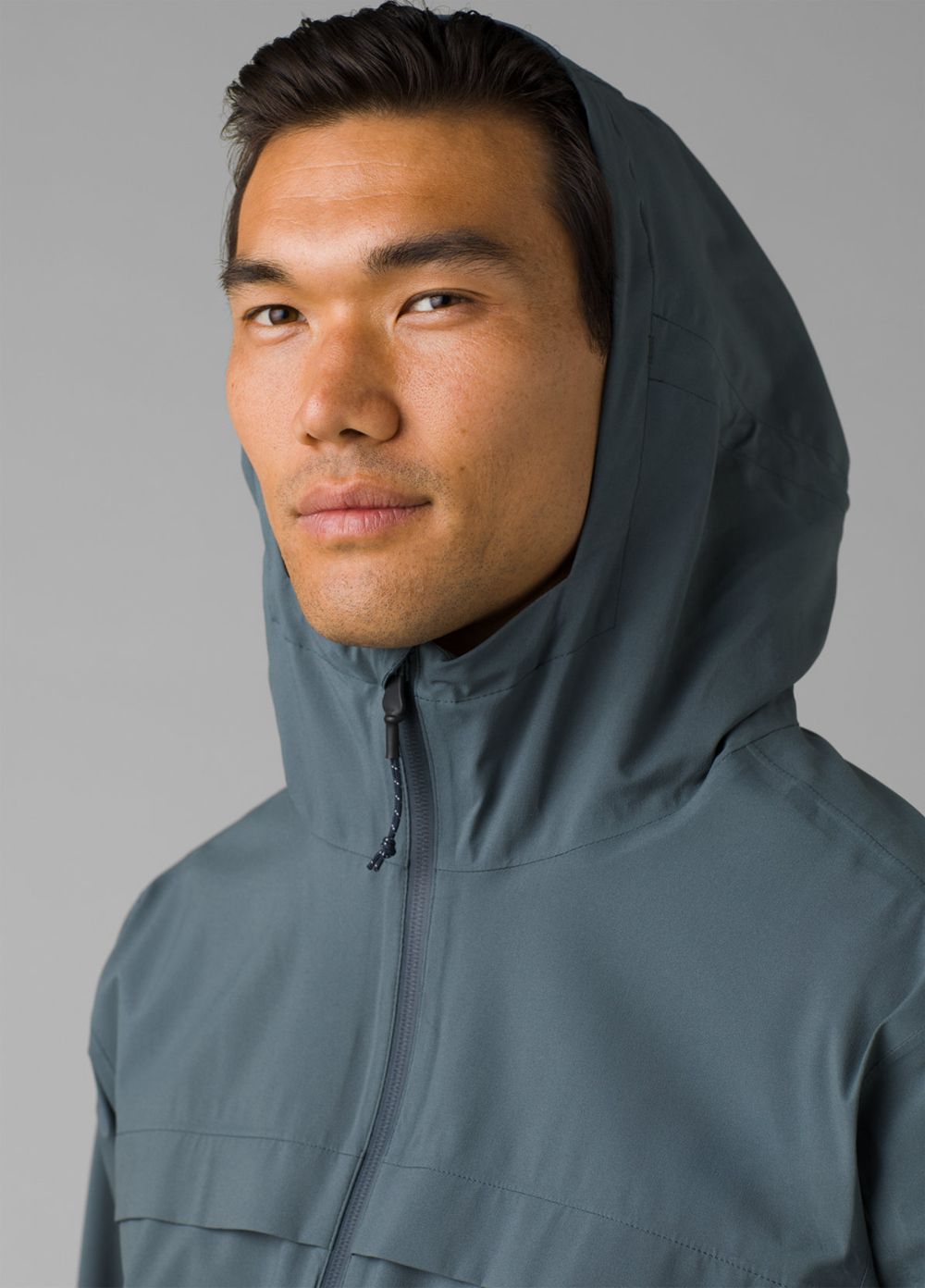 Grey Blue Men's PrAna Friction Rain Jackets | DQOLZM940