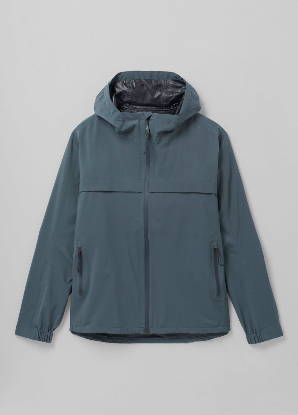 Grey Blue Men's PrAna Friction Rain Jackets | DQOLZM940