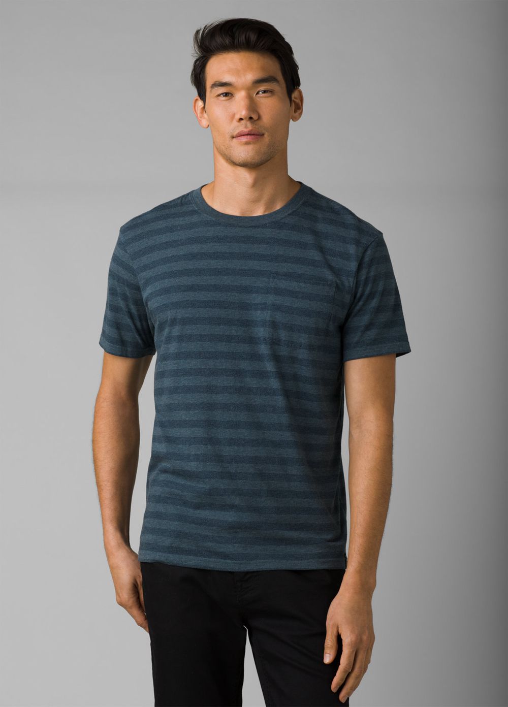 Grey Blue Men\'s PrAna Roots Studio Pocket T-Shirts | IQSEZW065